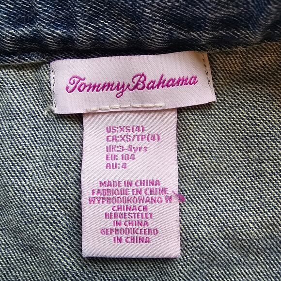 Tommy Bahama Little Girls Ruffled Button Blue Jean Denim Mini Skirt Size XS 4 - Picture 8 of 9